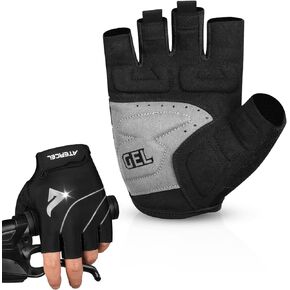 ATERCEL 5mm SBR Padded Cycling Gloves for Road Bike Enthusiasts - Breathable Elastic Back, Reflective Design, Both for Men and Women