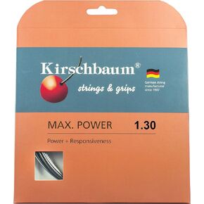 Kirschbaum Set Max Power Tennis String 1.30mm/16-Gauge, Black, (MP 130-12)