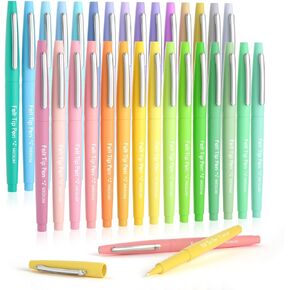 Lelix 30 Colors Felt Tip Pens, Medium Point Pastel Colored Pens, Felt Tip Markers Pens For Journaling, Writing, Note Taking, Planner Coloring, Perfect for Art Office and School Supplies