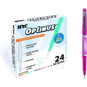 OPTIMUS 24-Color 0.7mm Felt Tip Pens - No Bleed, For Writing, Drawing, Journaling