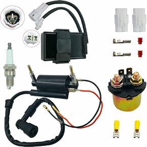 Ignition CDI Box&Ignition Coil&Starter Solenoid Relay Replacement for Kawasaki Bayou 300 KLF300 1989-2004