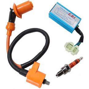 GY6 CDI 6 Pin Ignition Coil for High Performance Racing 50cc 125cc 150cc Moped Scooter ATV Go Kart with 3 Electrode Spark Plug