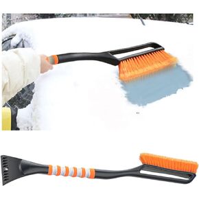 Augeny 27'' Ice Car Snow Brush and Ice Scraper, Detachable Scratch Free Snow Brush with Comfortable Foam Grip, Universal Auto Winter Snow Removal Tool for Cars, SUV, Trucks (Blue)