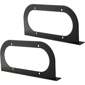 Partsam 2Pcs 6" Oval Tail Light Mounting Brackets [L Shaped] [3mm Powder Coated Steel] [Ultra Sturdy] [Versatile Horizontal Mounting] for 6" Oval Taillights On Truck Trailer RV Grommet Flush Mount