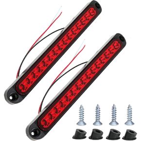 10 Inch 15 LED Trailer Tail Light Bar 10-30V Brake Stop Turn Trailer Identification Light Assembly for Trailer Car Truck Boat (1 pair)