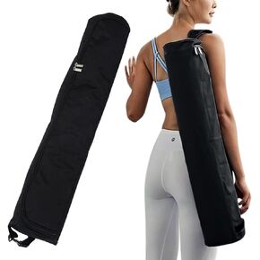 Yoga Mat Bag, Full Zip Exercise Yoga Mat Carrier Bag with Adjustable Strap, Waterproof Yoga Mat Carry Bag Strap for Most Yoga Mats to Gym Class Beach Park Travel for Women & Men (Black)