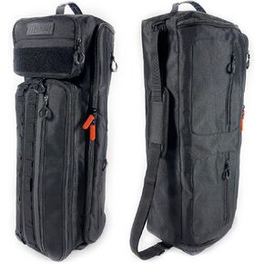 Fitdom Tactical Inspired Yoga Bag for Adult Men. Heavy Duty Yoga Bags and Carriers Fits All Your Stuff. Yoga Mat Bag with Expandable Compartment for 2 Yoga Blocks & Multiple Pockets - Yoga Mat Carrier