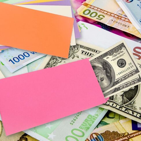 Cash envelopes 100 packs 3.5x6.5 inches, black envelopes, coin envelopes, seed envelopes, colored envelopes cash, suitable for budgets, checks, coins, jewelry, small items in Saudi Arabia