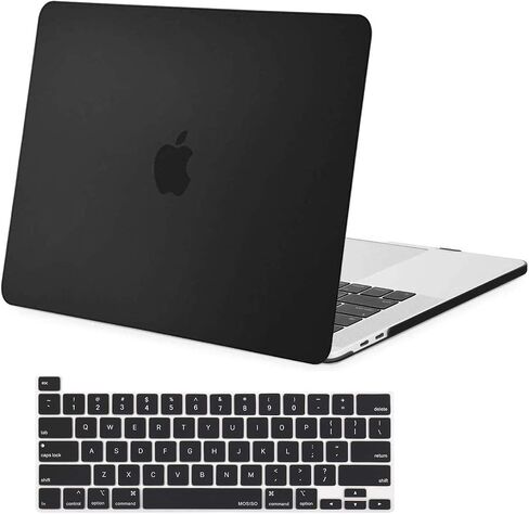 حافظة MOSISO متوافقة مع جهاز MacBook Pro مقاس 16 بوصة إصدار 2020 2019 A2141 مع شريط اللمس، وغطاء صلب من البلاستيك الواقي للغاية وغطاء لوحة المفاتيح، أسود in Kuwait
