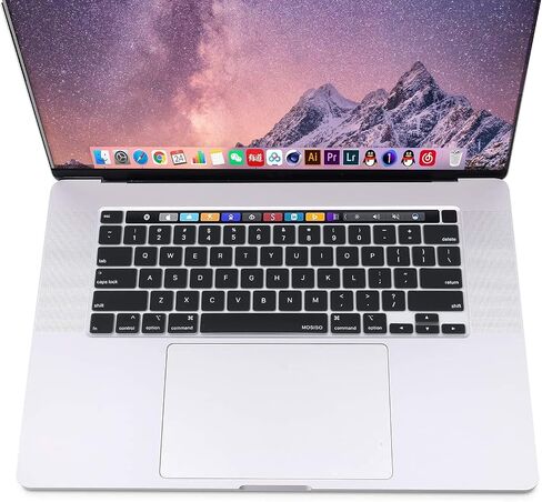 حافظة MOSISO متوافقة مع جهاز MacBook Pro مقاس 16 بوصة إصدار 2020 2019 A2141 مع شريط اللمس، وغطاء صلب من البلاستيك الواقي للغاية وغطاء لوحة المفاتيح، أسود in Kuwait
