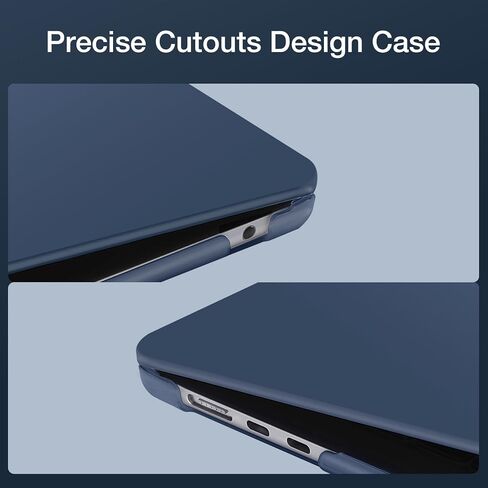 MOSISO Compatible with MacBook Air 15 inch Case 2023 2024 Release M3 A3114 M2 A2941, Ultra-Thin Natural Original Color Plastic Hard Shell Case & Keyboard Cover & Type C Adapter 2 Pack, Midnight Blue in Kuwait