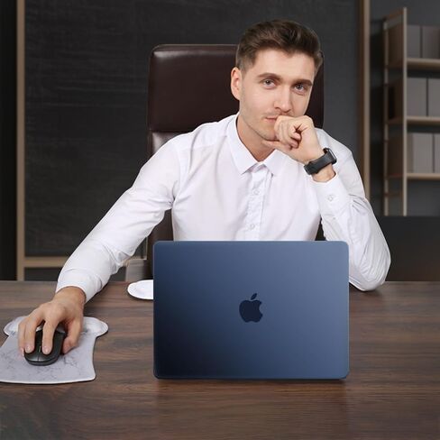 MOSISO Compatible with MacBook Air 15 inch Case 2023 2024 Release M3 A3114 M2 A2941, Ultra-Thin Natural Original Color Plastic Hard Shell Case & Keyboard Cover & Type C Adapter 2 Pack, Midnight Blue in Kuwait