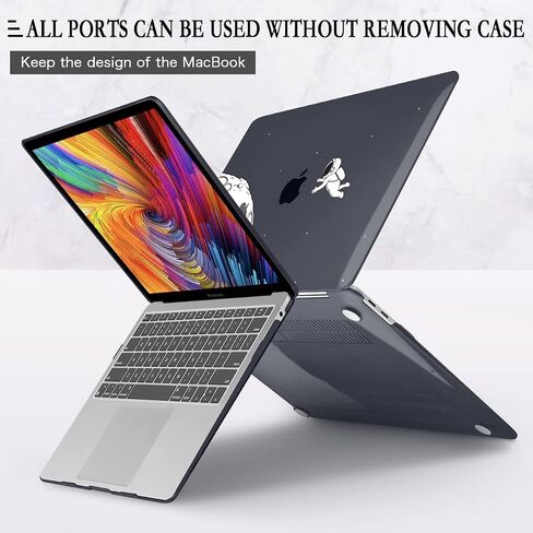 حافظة CISSOOK سوداء لرائد الفضاء متوافقة مع MacBook Pro 13 بوصة 2023 2022 2021 2020 الإصدار M2 A2338 M1 A2251 A2289، غلاف صلب من البلاستيك مع غطاء لوحة المفاتيح لجهاز MacBook Pro 13 2022 مع شريط اللمس in Kuwait