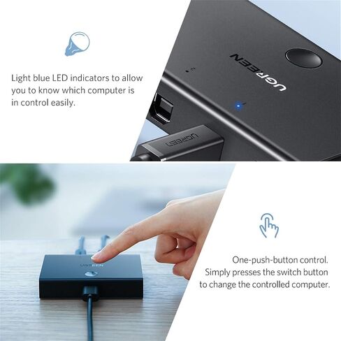 UGREEN USB Sharing Switch USB 2.0 Peripheral Switcher Adapter Box 2 Computer Share 1 USB Device Hub for Printer Scanner with 2 Pack USB 2.0 Male Cable in Saudi Arabia