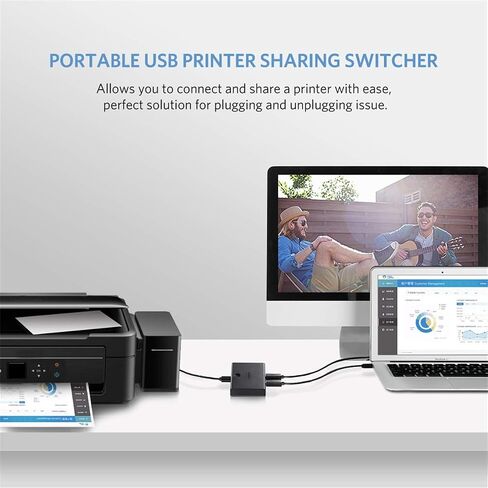 UGREEN USB Sharing Switch USB 2.0 Peripheral Switcher Adapter Box 2 Computer Share 1 USB Device Hub for Printer Scanner with 2 Pack USB 2.0 Male Cable in Saudi Arabia