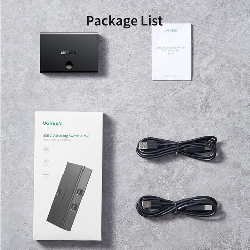 UGREEN USB Sharing Switch USB 2.0 Peripheral Switcher Adapter Box 2 Computer Share 1 USB Device Hub for Printer Scanner with 2 Pack USB 2.0 Male Cable in Saudi Arabia