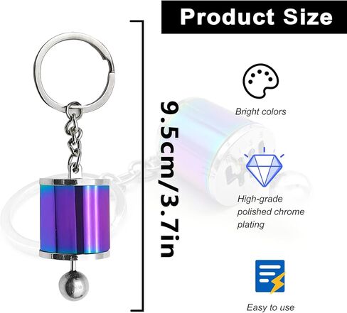 سلسلة مفاتيح شيفتر جير، 6 سرعات لصندوق التروس، سلسلة مفاتيح شيفتر سلسلة مفاتيح، حلقة مفاتيح صغيرة لمقبض ناقل الحركة في السيارة، ملحقات سلسلة مفاتيح لمفتاح السيارة (أسود) in Kuwait