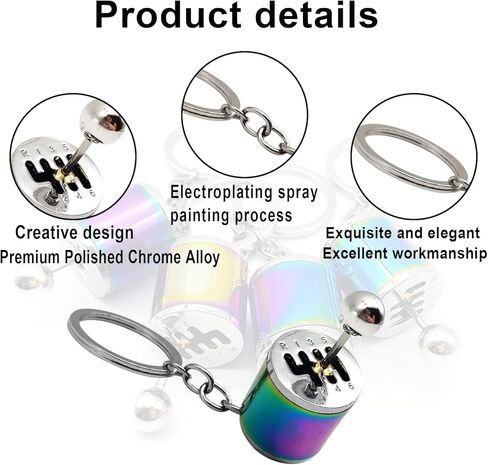 سلسلة مفاتيح شيفتر جير، 6 سرعات لصندوق التروس، سلسلة مفاتيح شيفتر سلسلة مفاتيح، حلقة مفاتيح صغيرة لمقبض ناقل الحركة في السيارة، ملحقات سلسلة مفاتيح لمفتاح السيارة (أسود) in Kuwait