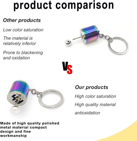 سلسلة مفاتيح شيفتر جير، 6 سرعات لصندوق التروس، سلسلة مفاتيح شيفتر سلسلة مفاتيح، حلقة مفاتيح صغيرة لمقبض ناقل الحركة في السيارة، ملحقات سلسلة مفاتيح لمفتاح السيارة (أسود) in Kuwait