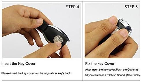 YEEBEY New Metal Badge Key Cover Compatible with A, B, C, E, S, G, SLK, GLK,CLA, CLS A/G Key Cover A0008900023 in Saudi Arabia
