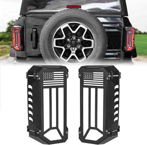 MSIZOY Aluminum Tail Light Protector Trim Cover Rear Light Lamps Guards Compatible with for 2021 2022 2023 2024 Ford Bronco 2/4 Door Exterior Accessories,Flag Style in Saudi Arabia