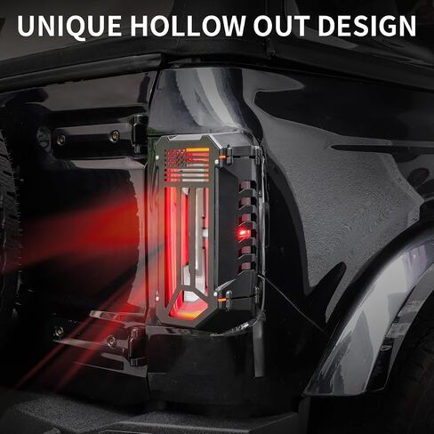 MSIZOY Aluminum Tail Light Protector Trim Cover Rear Light Lamps Guards Compatible with for 2021 2022 2023 2024 Ford Bronco 2/4 Door Exterior Accessories,Flag Style in Saudi Arabia