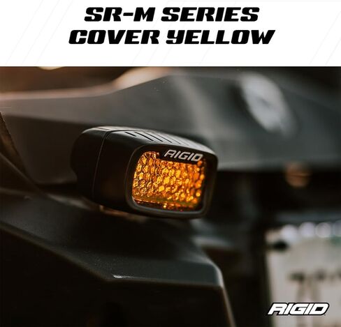 غطاء خفيف من سلسلة RIGID INDUSTRIES SR-M، غطاء خفيف للطرق الوعرة، بلاستيك بولي كربونات متين، سهل التركيب، غطاء خفيف سهل التركيب، حماية للضوء، ملحقات الطرق الوعرة (301933، أصفر) in Kuwait
