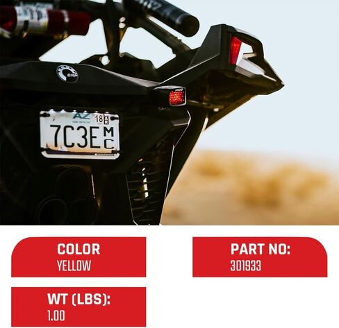 غطاء خفيف من سلسلة RIGID INDUSTRIES SR-M، غطاء خفيف للطرق الوعرة، بلاستيك بولي كربونات متين، سهل التركيب، غطاء خفيف سهل التركيب، حماية للضوء، ملحقات الطرق الوعرة (301933، أصفر) in Kuwait