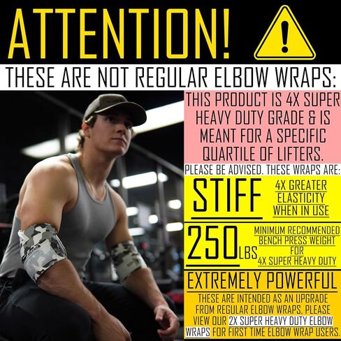 42" 4x Super Heavy Duty Competition Grade Weightlifting/Powerlifting Elbow Wraps - #1 Powerlifting/Weightlifting Elbow Wraps, Bodybuilding Wraps, Joint Support (Green/Purple/Black Camo) in Saudi Arabia