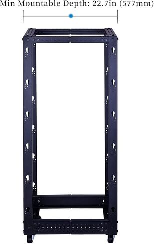RackPath 25U Open Frame Server Rack – Heavy Duty 4 Post Adjustable Depth with Casters in Kuwait