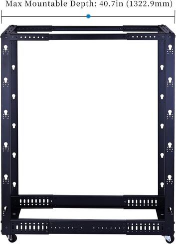 RackPath 25U Open Frame Server Rack – Heavy Duty 4 Post Adjustable Depth with Casters in Kuwait