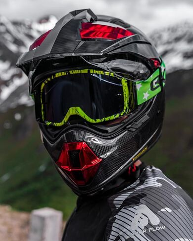 ILM Carbon Fibre Snell M2020D Full Face Motorcycle Adventure Helmet Auto Car Racing for Men Women Dual Sport Off-Road Helmet Model L13 in Kuwait