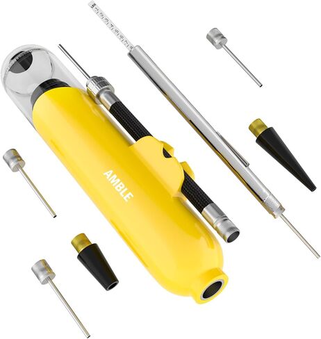 Amble Air Ball Pump for Basketball, Soccer Ball, Volleyball, Football, Balloons Pump Inflator - Portable Hand Exercise Sports Ball Pump Kit with 5 Inflation Needles, Nozzle, Hose & Air Pressure Gauge in Kuwait