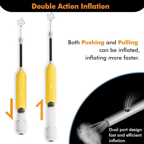 Amble Air Ball Pump for Basketball, Soccer Ball, Volleyball, Football, Balloons Pump Inflator - Portable Hand Exercise Sports Ball Pump Kit with 5 Inflation Needles, Nozzle, Hose & Air Pressure Gauge in Kuwait