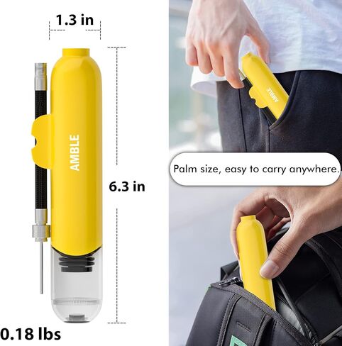 Amble Air Ball Pump for Basketball, Soccer Ball, Volleyball, Football, Balloons Pump Inflator - Portable Hand Exercise Sports Ball Pump Kit with 5 Inflation Needles, Nozzle, Hose & Air Pressure Gauge in Kuwait