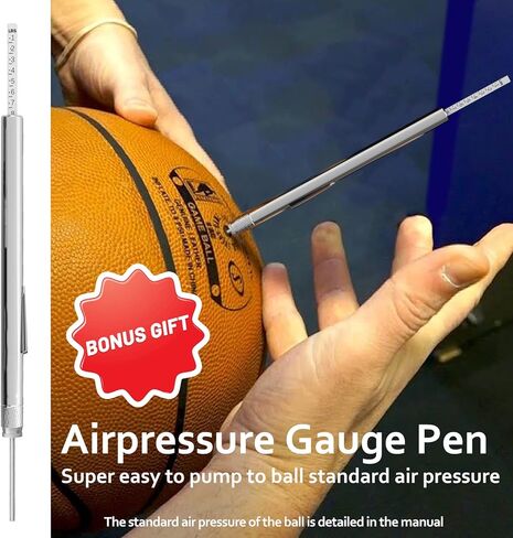 Amble Air Ball Pump for Basketball, Soccer Ball, Volleyball, Football, Balloons Pump Inflator - Portable Hand Exercise Sports Ball Pump Kit with 5 Inflation Needles, Nozzle, Hose & Air Pressure Gauge in Kuwait