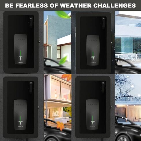 صندوق محطة شاحن لموصل حائط تيسلا جين 3، صندوق قفل شاحن تيسلا مقاوم للماء والغبار لشاحن الحائط الخارجي/الداخلي، حافظة حامل شاحن منظم كابل الشحن لملحقات تيسلا in Kuwait