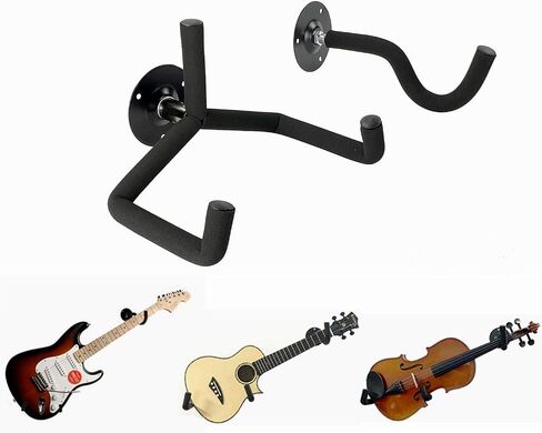Luckyaa Ukulele/Bass/Violin Hanger Wall Mount Slatwall Horizontal Electric Guitar Holder Bass Stand Rack Hook in Saudi Arabia