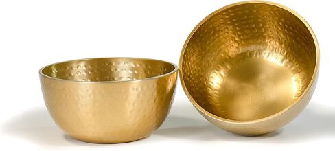 Red Co. 5" Luxurious Round Hammered Aluminum Decorative Bowl, Copper Finish in Kuwait