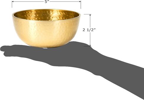 Red Co. 5" Luxurious Round Hammered Aluminum Decorative Bowl, Copper Finish in Kuwait