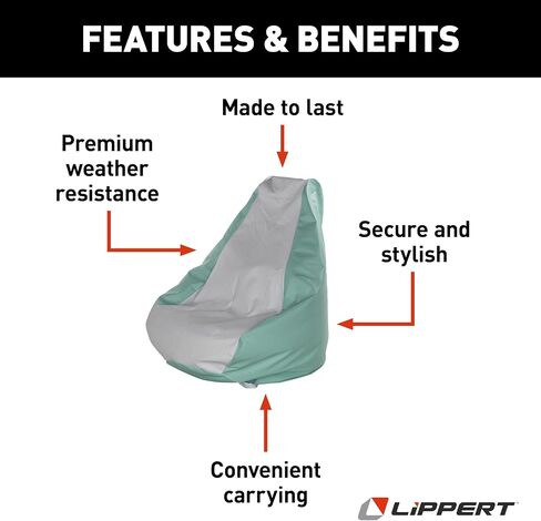 Lippert Taylor Made Marine Bean Bag Chair for Boats, Docks, Beaches, Marine Grade Vinyl, Twin-Zipper Design, Weather-Resistant, Water-Repellent, Carrying Handles, Seafoam – 2020193618 in Saudi Arabia