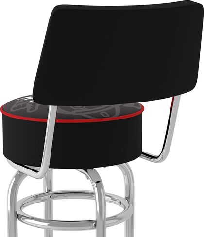 Trademark Gameroom Bar Stool - Ohio State University Faded Brutus Stool with Foam Padded Seat and Back - Swivel Chair for Game Room, Garage, or Home Bar in Saudi Arabia