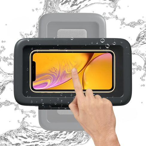 Shower Phone Holder 480 Rotation Phone Stand Case Mount for Bathroom Waterproof Bathtub Kitchen Wall Mirror Compatible with iPhone Samsung All 4.5-7 Inch Smartphones. T-NN (Black) in Kuwait