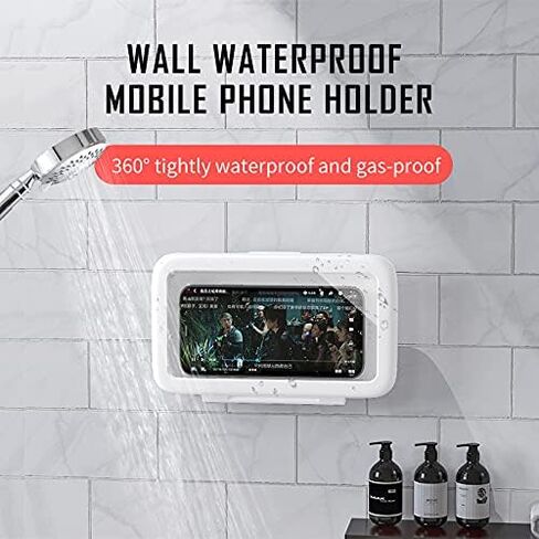 Shower Phone Holder 480 Rotation Phone Stand Case Mount for Bathroom Waterproof Bathtub Kitchen Wall Mirror Compatible with iPhone Samsung All 4.5-7 Inch Smartphones. T-NN (Black) in Kuwait