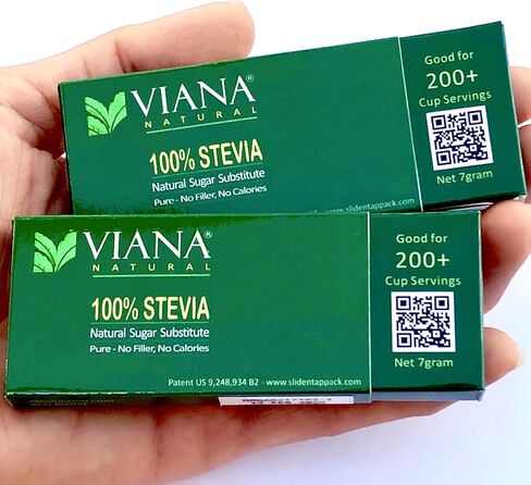 VIANA STEVIA - Guaranteed 100% Pure Granular Stevia Extract Rebaudioside-A (Reb-A) 97%, NO FILLERS, Pocket Size pack, Diet Weight Loss Aid - Pack of 2 in Saudi Arabia