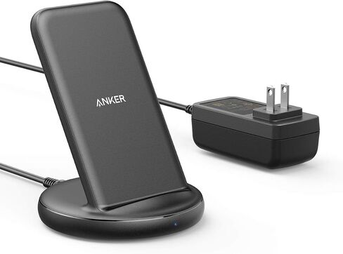 Anker Wireless Charger with Power Adapter, PowerWave II Stand, Qi-Certified 15W Max Fast Wireless Charging Stand for iPhone 14/14 Pro/14 Pro Max/13/13 Pro Max, Galaxy S10 S9 S8, Note 10 Note 9 in Saudi Arabia