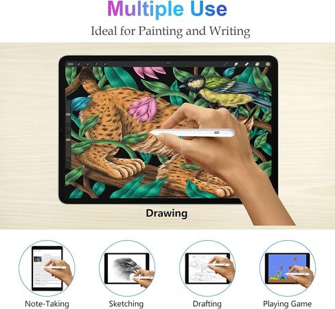 قلم ستايلس لجهاز iPad 2018-2022 مع خاصية رفض راحة اليد، قلم نشط لجهاز Apple iPad 10th/9th/8th/7th/6th Generation، iPad Pro 11/12.9 بوصة، iPad Air 5th/4th/3th Gen، iPad Mini 6th/5th Gen in Kuwait