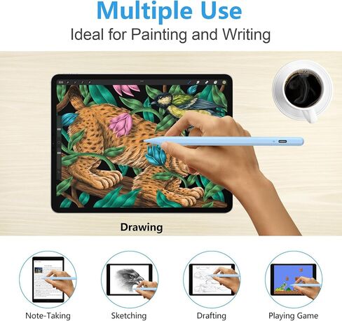 قلم COO لجهاز iPad Pro Air Mini 2018-2024، شحن سريع لرفض راحة اليد | قلم شاشة لجهاز iPad 10/9/8/7/6 Gen، Pro 11/12.9 بوصة، Air 5/4/3 Gen، Mini 6/5 Gen، أبيض in Kuwait