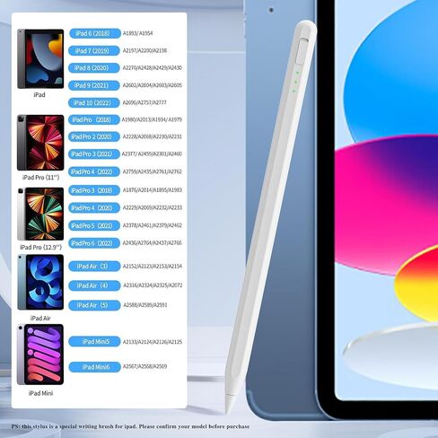 Stylus Pen for iPad11&10thGen,14Mins Faster Charge, with Pencil Holder,Palm Rejection, Tilt Sensitivity, for iPad Air11&13-inch(M3/M2), iPad Pro 11&13-inch (M4),iPad 6-11th,iPad Pro 11/12.9 inch in Kuwait