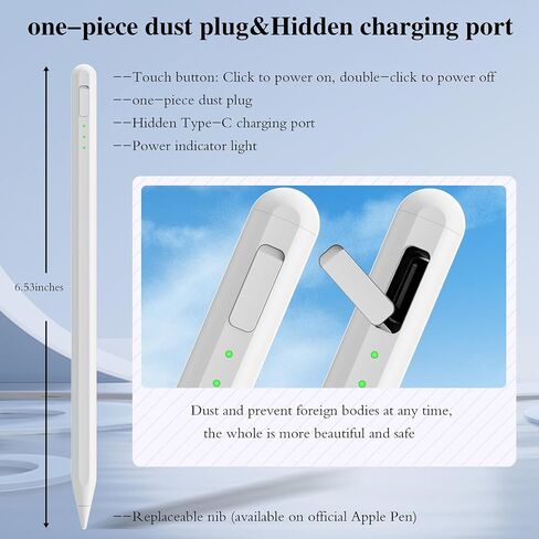 Stylus Pen for iPad11&10thGen,14Mins Faster Charge, with Pencil Holder,Palm Rejection, Tilt Sensitivity, for iPad Air11&13-inch(M3/M2), iPad Pro 11&13-inch (M4),iPad 6-11th,iPad Pro 11/12.9 inch in Kuwait